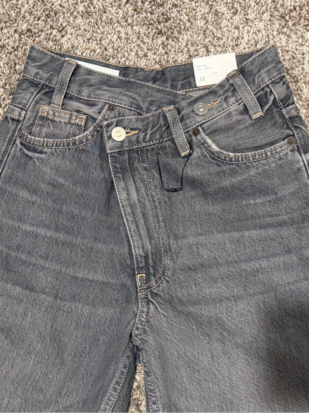 Zara Washed Black Wide-Leg High-Rise Jeans - Picture 2 of 7